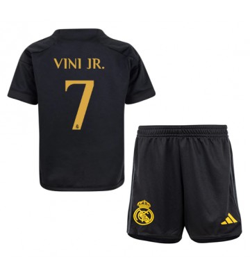 Lacne Dětský Futbalové dres Real Madrid Vinicius Junior #7 2023-24 Krátky Rukáv - Tretina (+ trenírky)